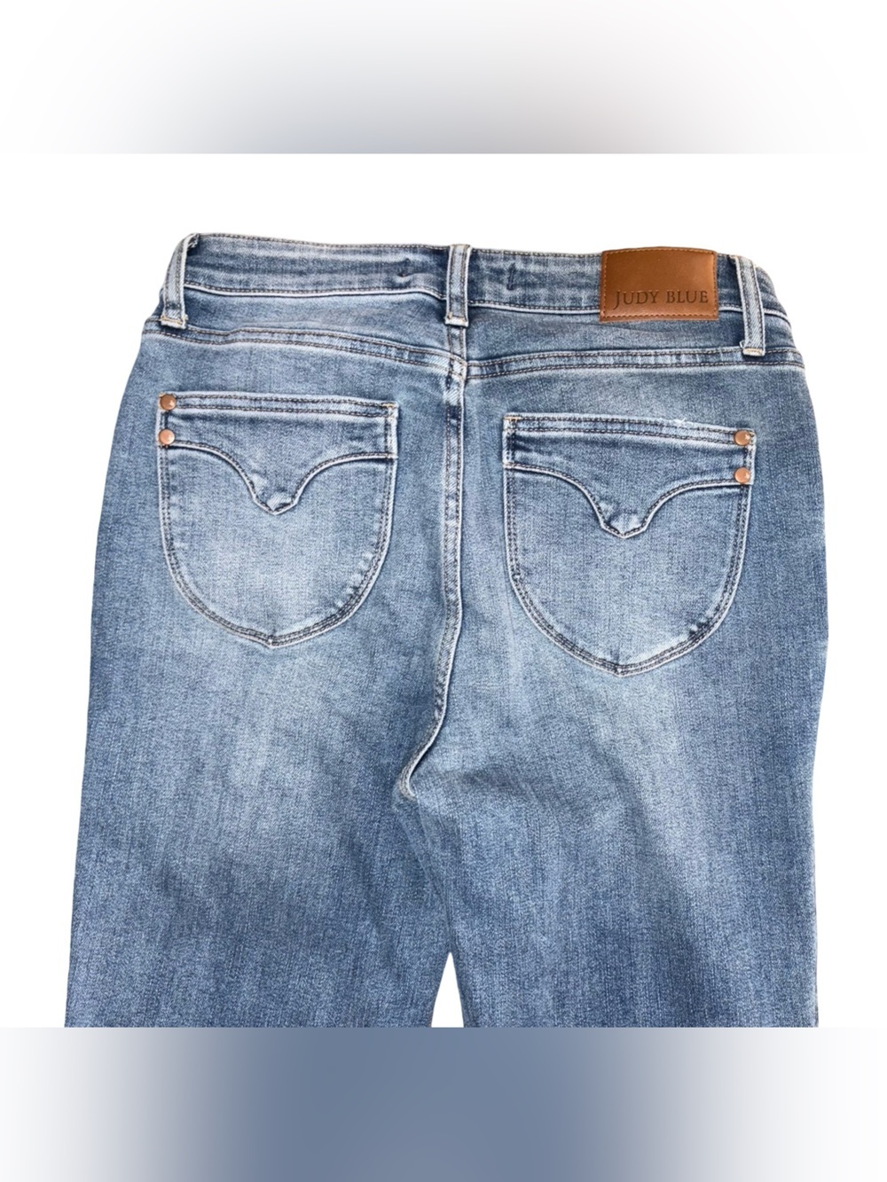 Judy Blue Flare Fit High Rise Jeans Size 9/29 Medium Wash Stretch Western - Picture 4 of 7